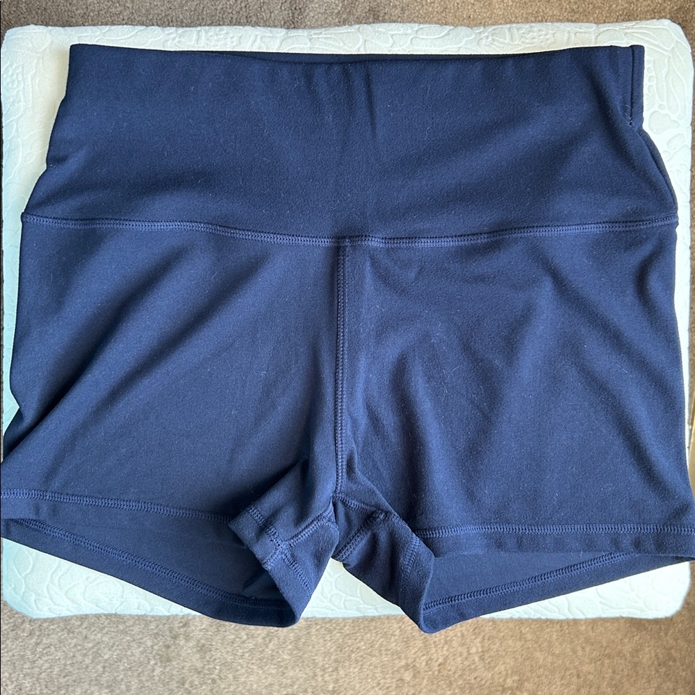 Navy High-Waisted Workout 2in Inseam Shorts